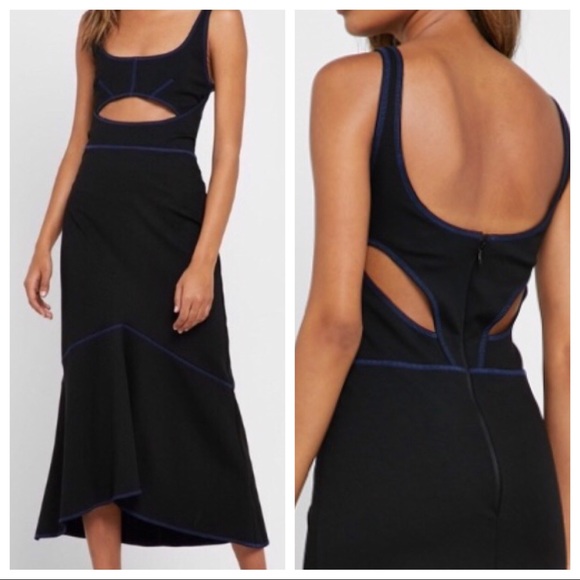 Topshop Dresses & Skirts - TOPSHOP Black Racer Body-Con Cutout Midi Dress